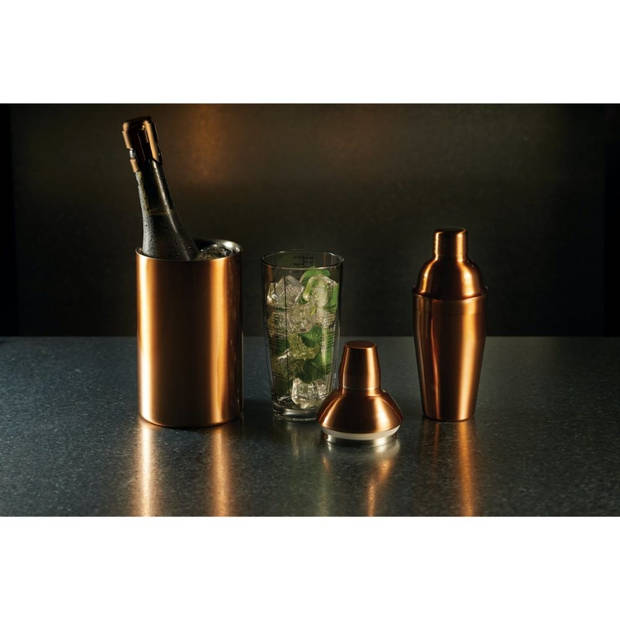 BarCraft wijnstopper Champagne 13 x 3,5 x 5,5 cm RVS koper