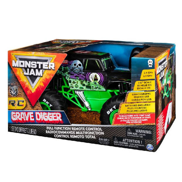 Monster Jam monstertruck Gravedigger RC junior 1:15 zwart/groen
