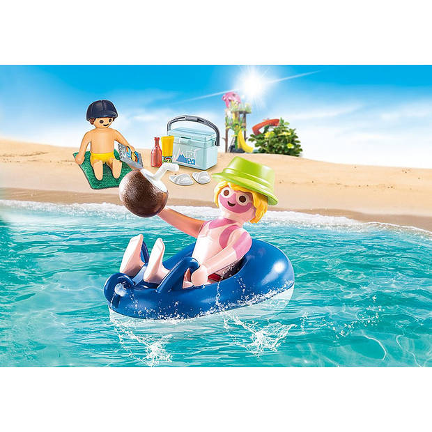 PLAYMOBIL Family Fun - Badgast met zwembanden (70112)
