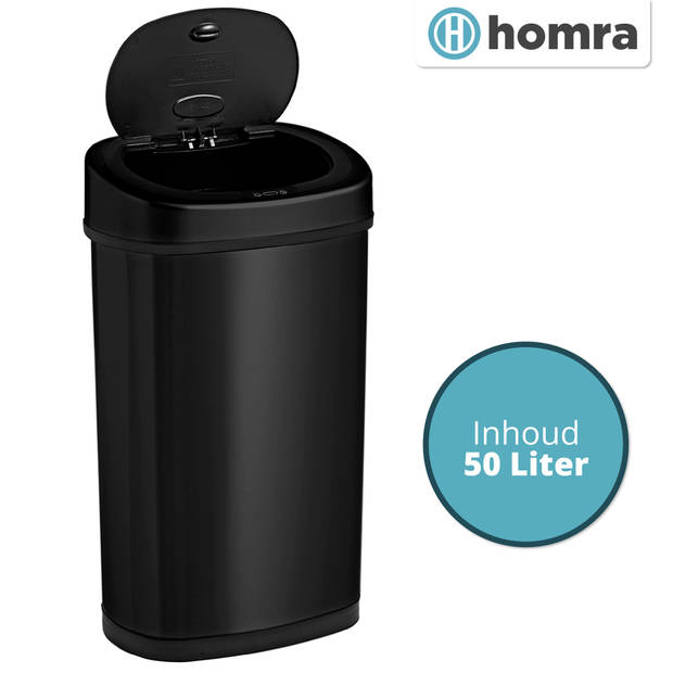 Homra FONIX prullenbak met sensor - 50L - Zwart