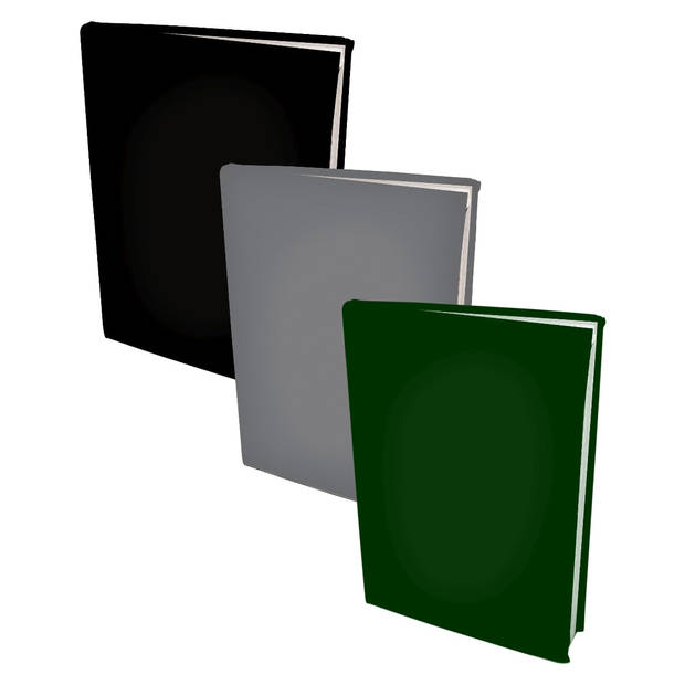 Assortiment rekbare boekenkaften - Zwart, Grijs en Groen - 3 stuks