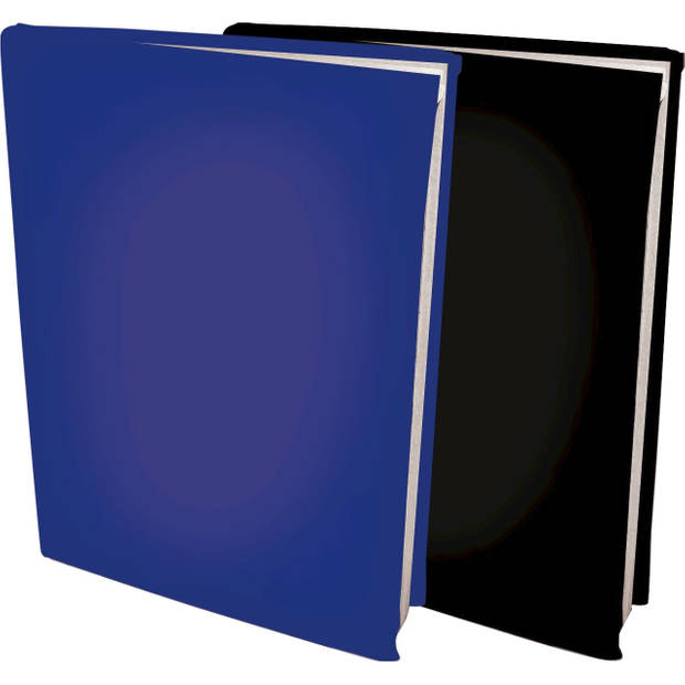 Assortiment rekbare boekenkaften A4 - Blauw en Zwart - 6 stuks