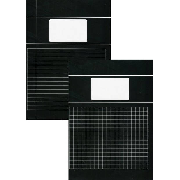 Benza - Basic Schriften A4 Lijn en Ruit 10 mm 1 cm - Zwart - 6 stuks