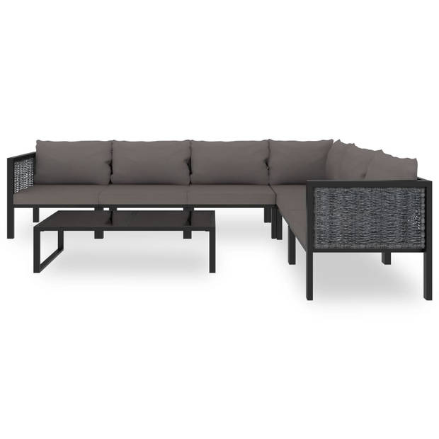 vidaXL 7-delige Loungeset met kussens poly rattan antraciet