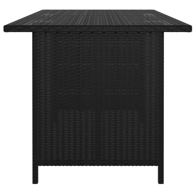 vidaXL 9-delige Loungeset met kussens poly rattan zwart