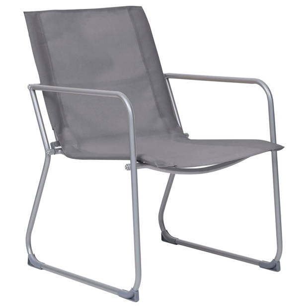 The Living Store Loungeset Staal - Grijs - Set van 2 stoelen en een tafel