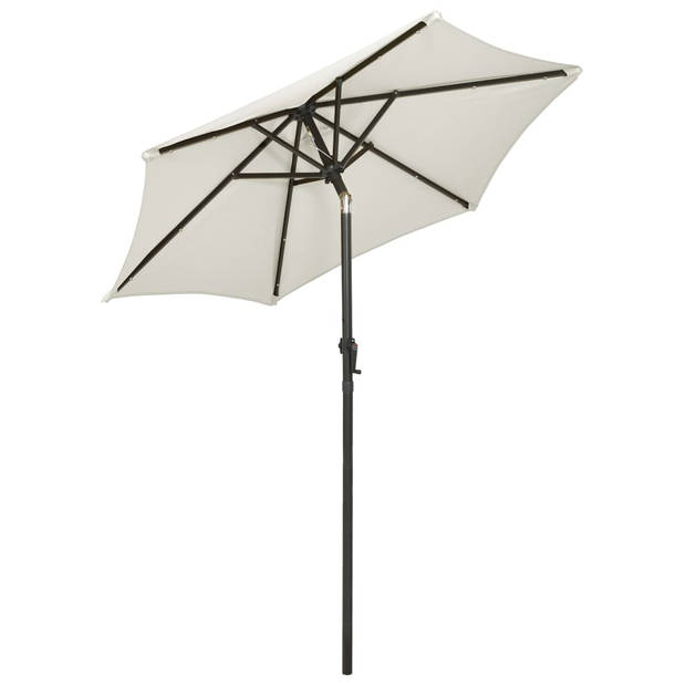 The Living Store Parasol Elegante Zand en Donkergrijze 200 x 211 cm - UV-Beschermend Polyester - Kantelbaar -