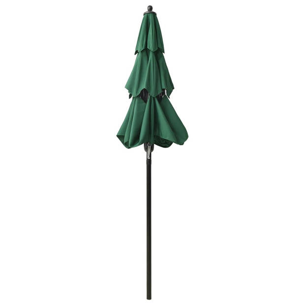 vidaXL Parasol 3-laags met aluminium paal 2 m groen