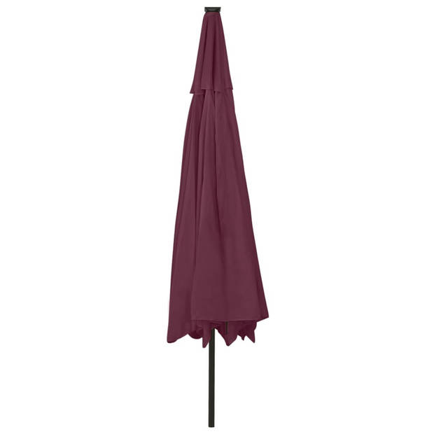 The Living Store Tuinparasol Bordeauxrood 400 x 267 cm LED-verlichting