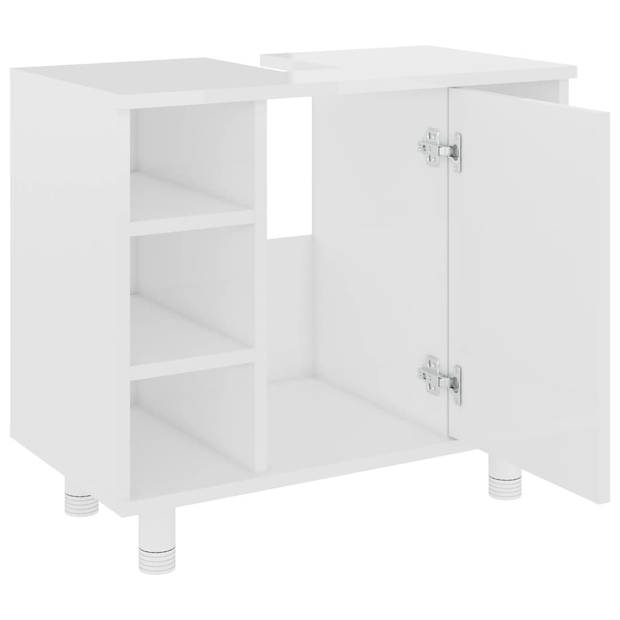 The Living Store Badkaast - Hoogglans wit - 60 x 32 x 53.5 cm - Spaanplaat