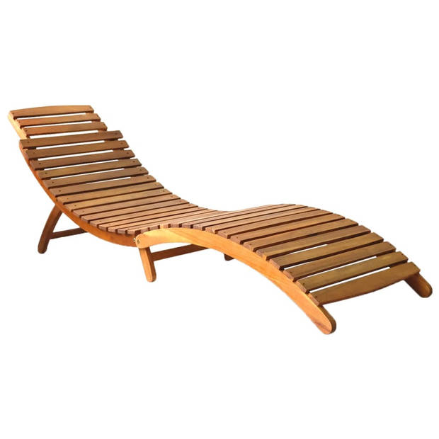 The Living Store Houten Ligbed - Terras- en Tuinmeubelen - 184 x 55 x 64 cm - Massief Acaciahout