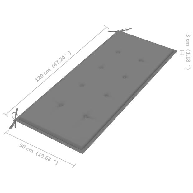 vidaXL Tuinbank inklapbaar met kussen 118 cm bamboe