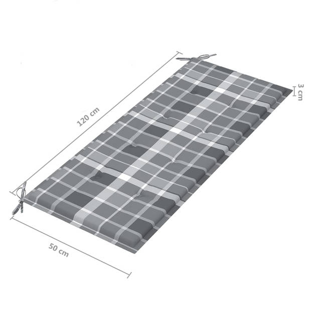 vidaXL Tuinbank inklapbaar met kussen 118 cm bamboe