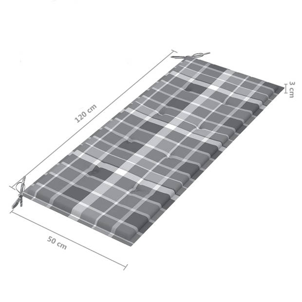 vidaXL Tuinbank met kussen 120 cm bamboe