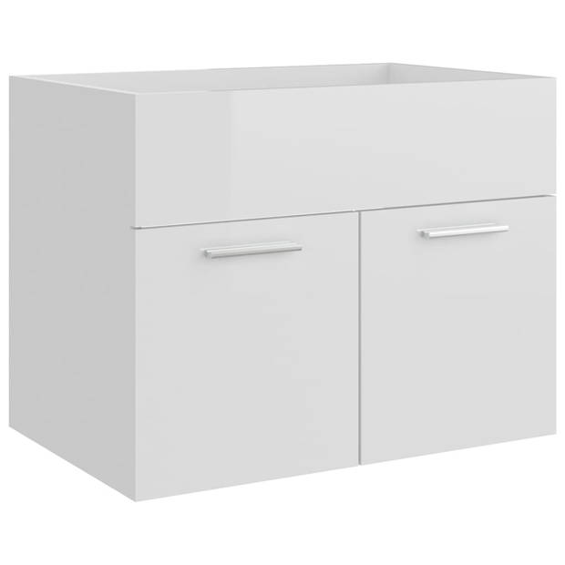 The Living Store Badkamermeubelset - Hoogglans wit - 60 x 38.5 x 46 cm - Keramieken wastafel - 2 hoge kasten