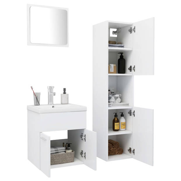 The Living Store Badkamermeubelset - Stijlvol - Badkamermeubels - Afmetingen- 41 x 38.5 x 46 cm - Kleur- Wit