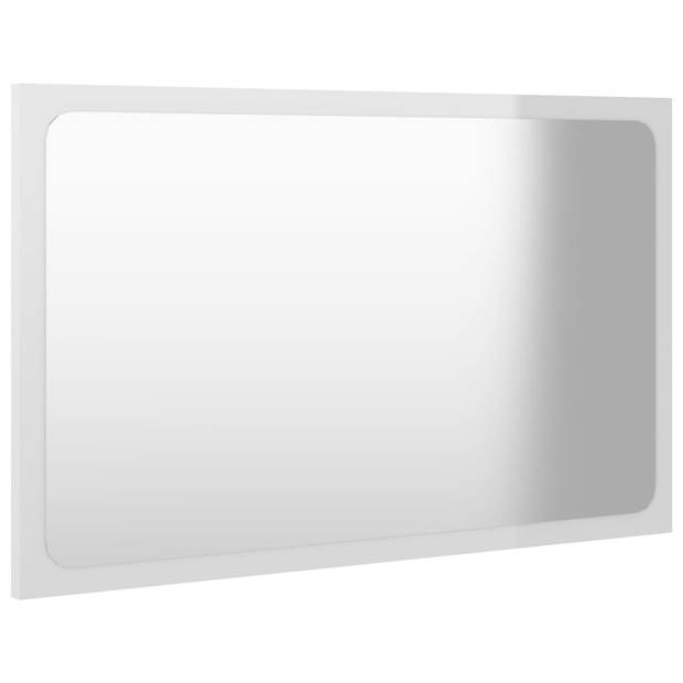 The Living Store Badkamermeubelset - Hoogglans wit - 60 x 38.5 x 46 cm - Keramiek wastafel - Met spiegel en kraan