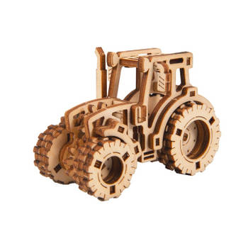 Wooden City modelbouwset tractor Superfast 7,5 cm hout naturel