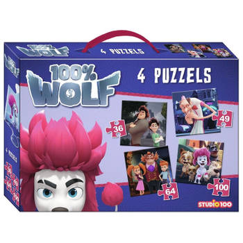 Studio 100 legpuzzel 100% Wolf junior karton paars 4 stuks