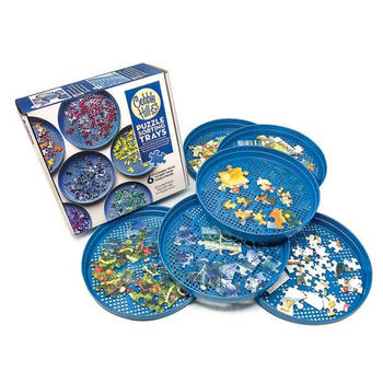 Cobble Hill puzzelsorteerbakken 20 cm blauw 6 stuks