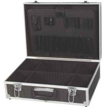 Perel gereedschapskoffer 45,5 x 33 cm aluminium zwart/zilver