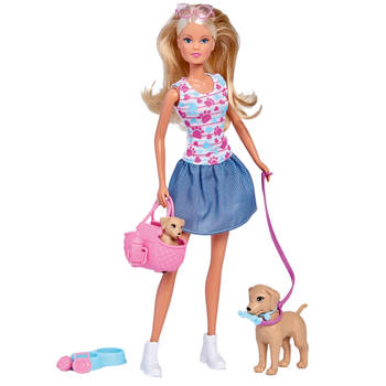 Simba pop Steffi Love Puppy Walk junior 29 cm roze 9-delig