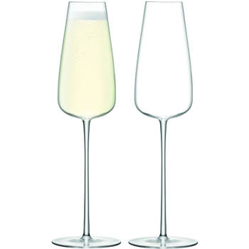 L.S.A. - Wine Culture Champagne Flute 330 ml Set van 2 Stuks - Glas - Transparant