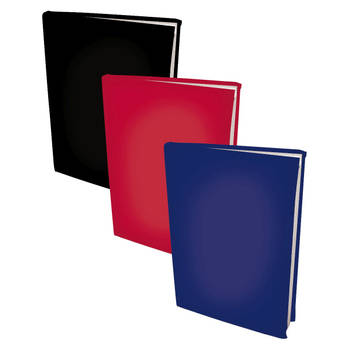 Assortiment rekbare boekenkaften A4 - Zwart, Blauw en Rood - 3 stuks