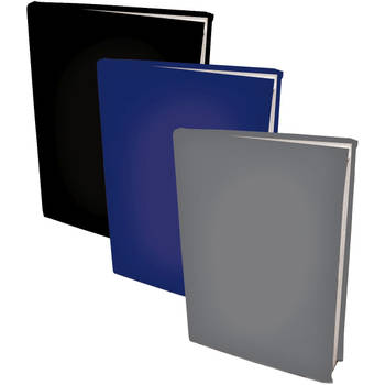 Assortiment rekbare boekenkaften A4 - Zwart, Blauw en Grijs - 3 stuks