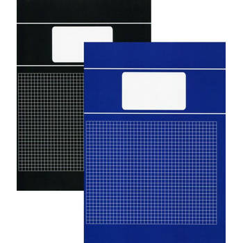 Benza - Basic schriften ruit 5 mm - kleine ruitjes - A4 - 5 stuks - Blauw/Zwart