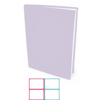 Rekbare boekenkaften A4 - Lichtlila - 12 stuks inclusief kleur labels