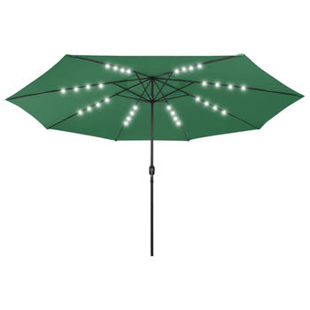 The Living Store Parasol Luxe - Groen - 400 x 267 cm - Met LED-verlichting