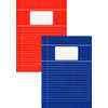Benza - Basic Schriften A4 Lijn - Blauw en rood - 6 stuks
