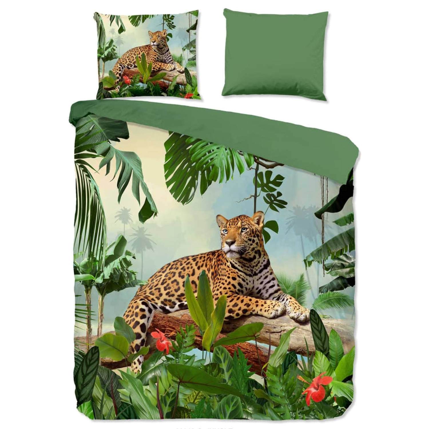 Good morning Tweezijdig te gebruiken overtrekset Jungle met luipaard(2 delig ) online kopen