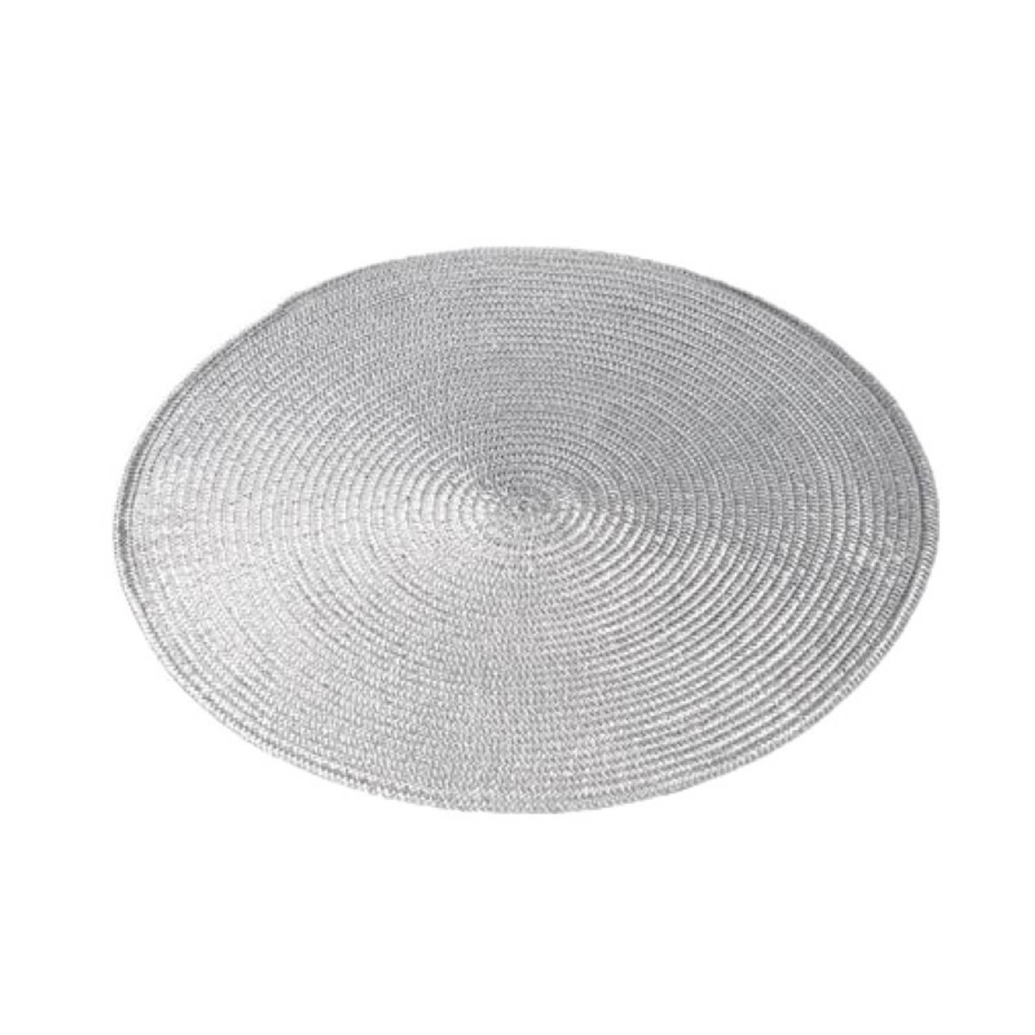 Ronde placemat zilver polypropeen 38 cm - Placemats