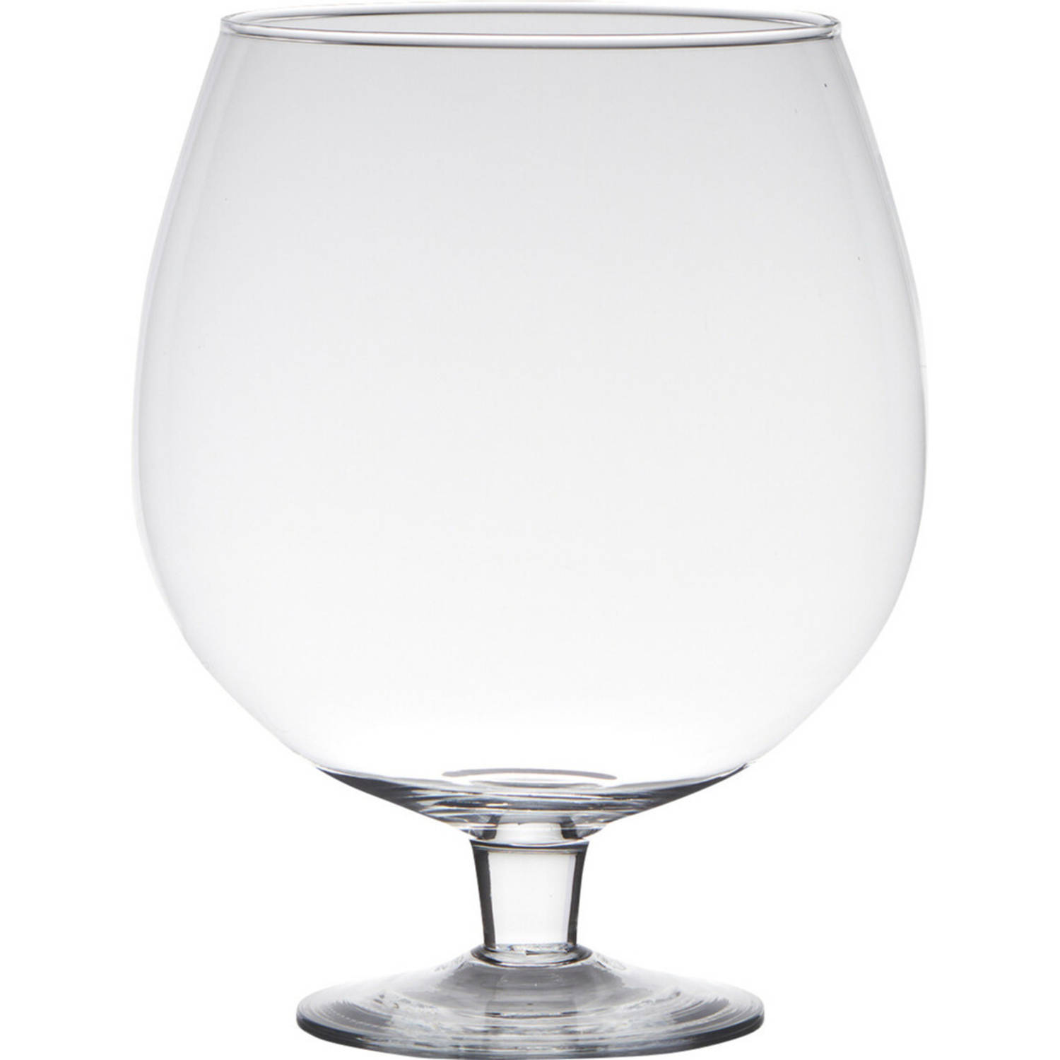 Transparante Luxe Stijlvolle Brandy Vaas-vazen Van Glas 24 Cm Bloemen-terrarium Vaas Voor Binnen Geb