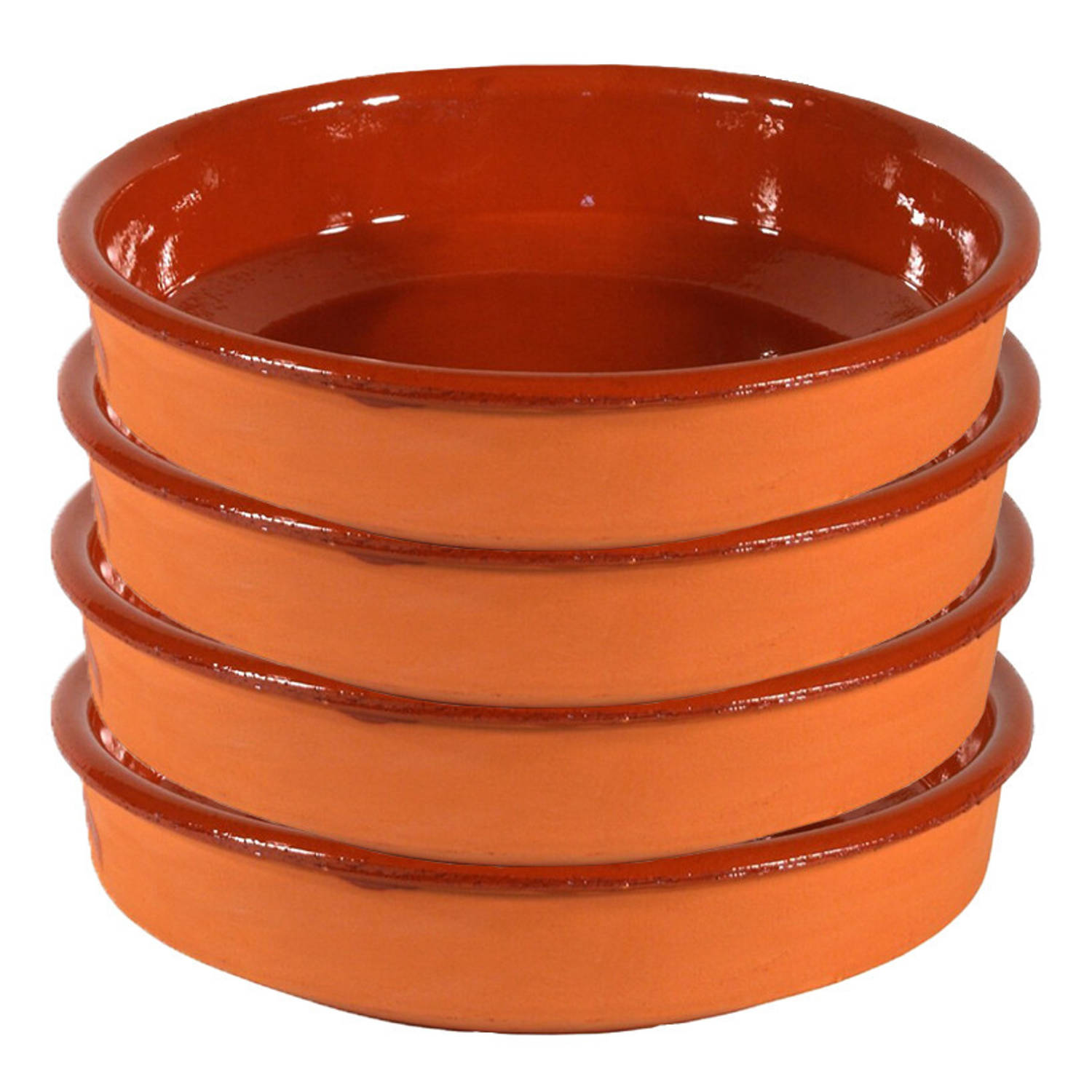 4x Terracotta tapas borden/schalen 35 cm - Snack en tapasschalen