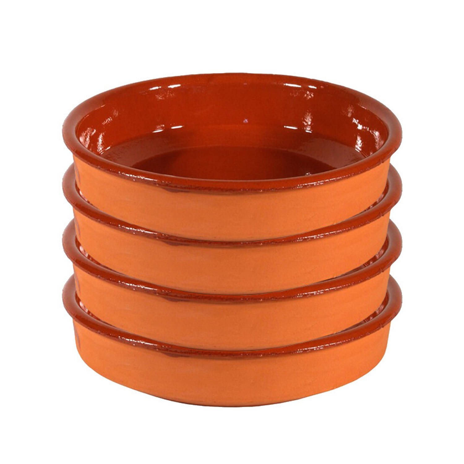 4x Terracotta tapas borden/schalen 18 cm - Snack en tapasschalen