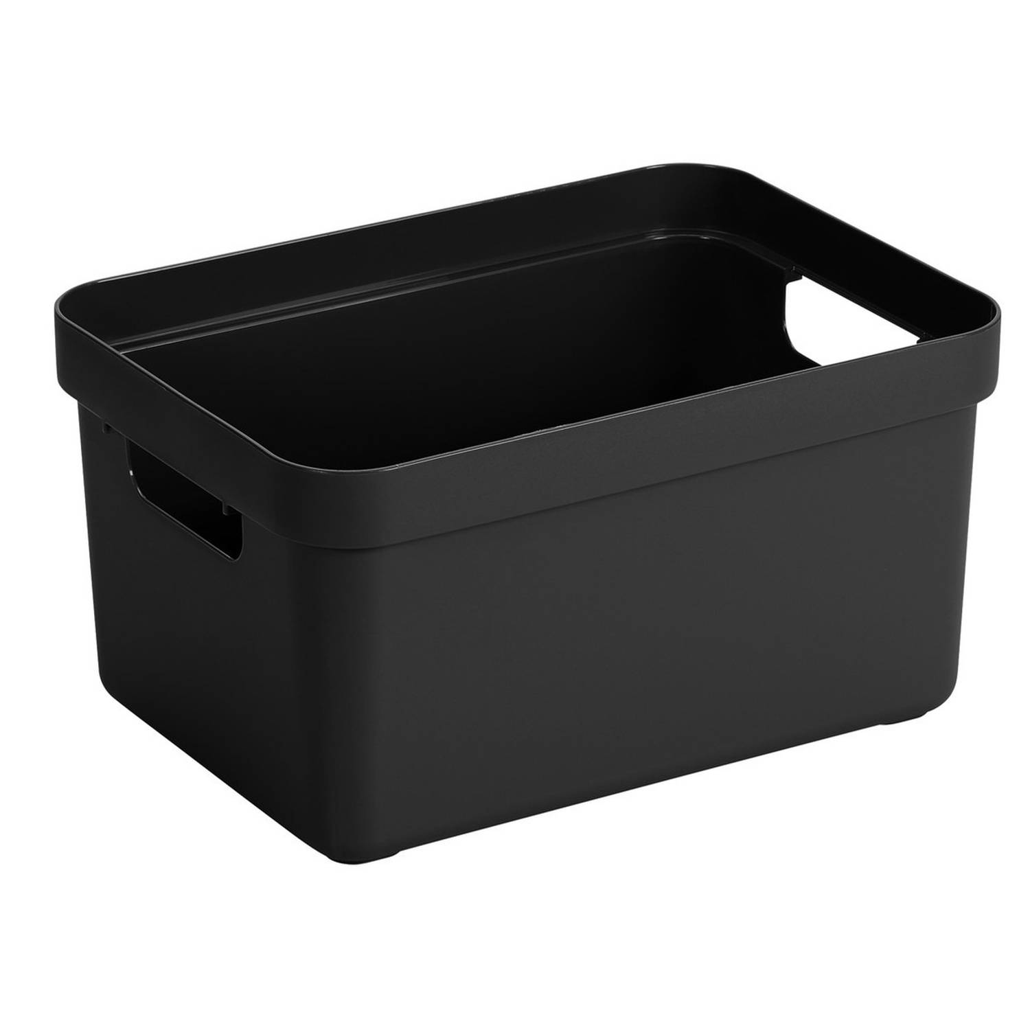 2x stuks kunststof zwart 5 liter 25,2 x 18 x 12,2 cm - Opbergbox | Blokker