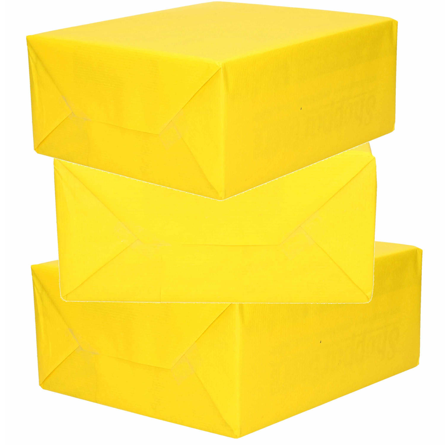 motief Wegrijden boekje 3x Rollen kraft inpakpapier geel 200 x 70 cm - Cadeaupapier | Blokker