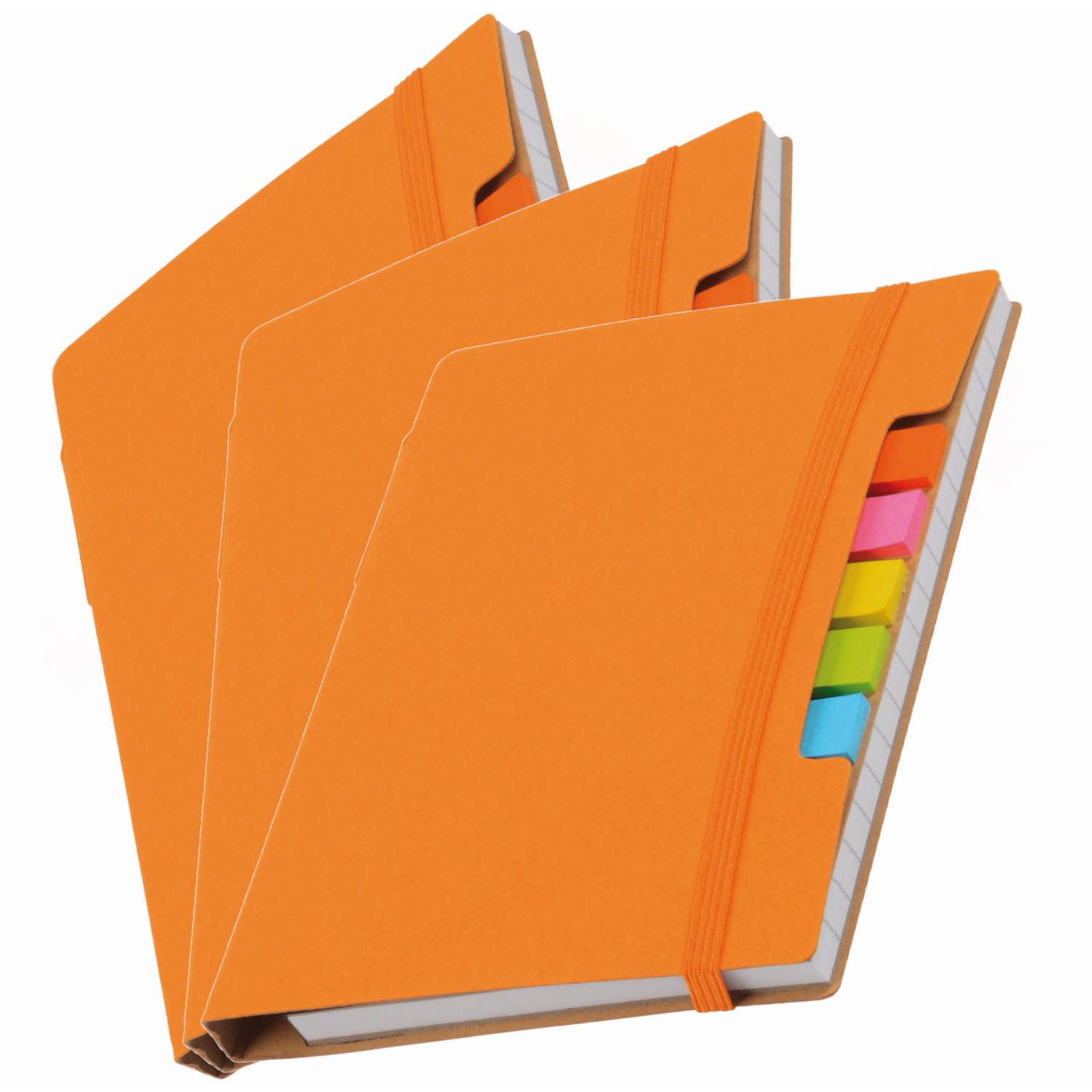 Pakket Van 3x Stuks Schoolschriften/notitieboeken A5 Gelinieerd Oranje - Notitieboek