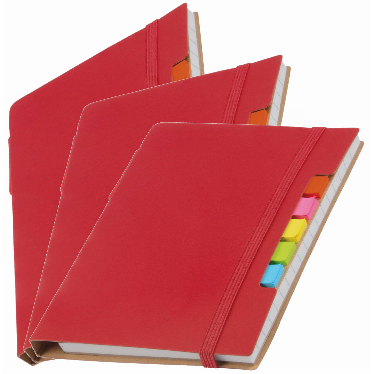 Pakket Van 3x Stuks Schoolschriften/notitieboeken A5 Gelinieerd Rood - Notitieboek