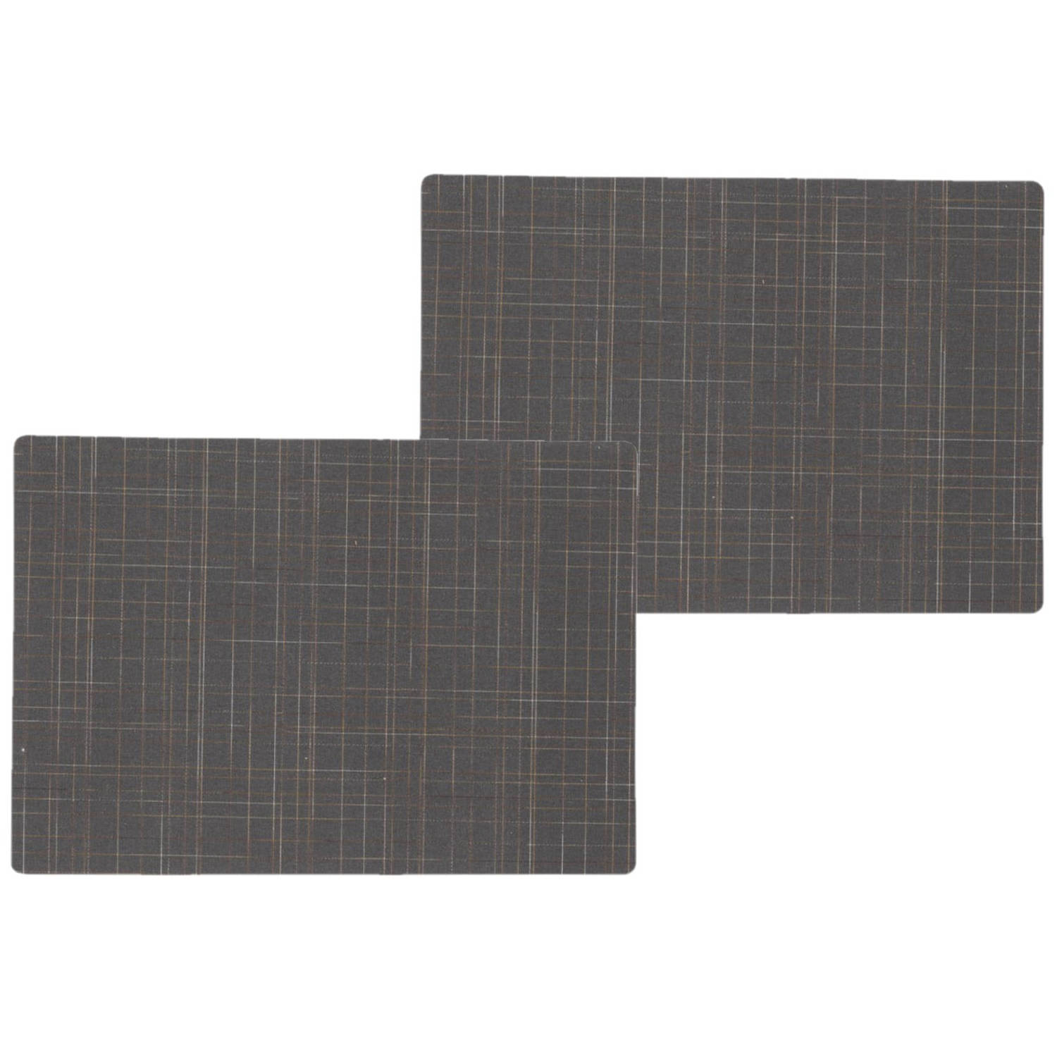 6x stuks stevige luxe Tafel placemats Liso grijs 30 x 43 cm - Placemats