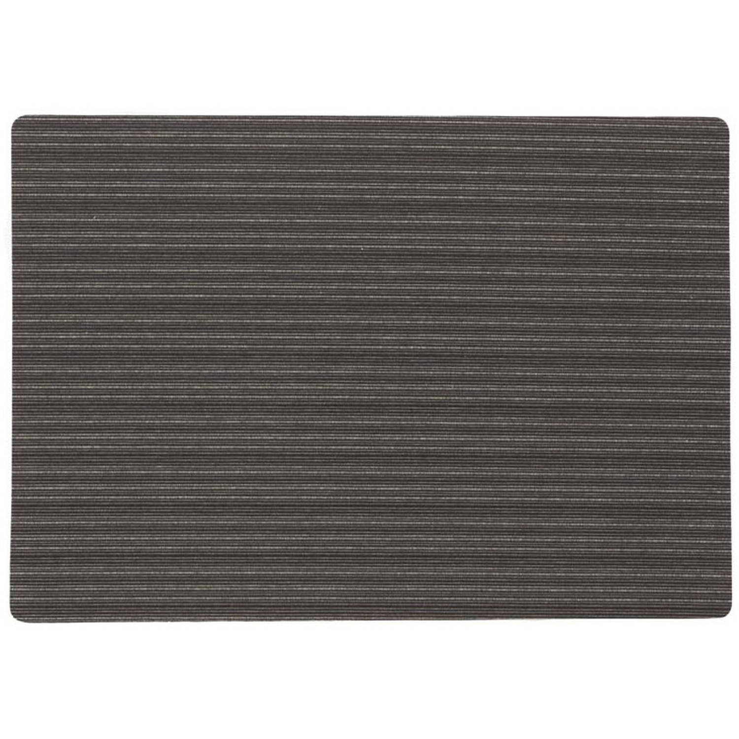 Stevige luxe Tafel placemats Lines zwart 30 x 43 cm - Placemats