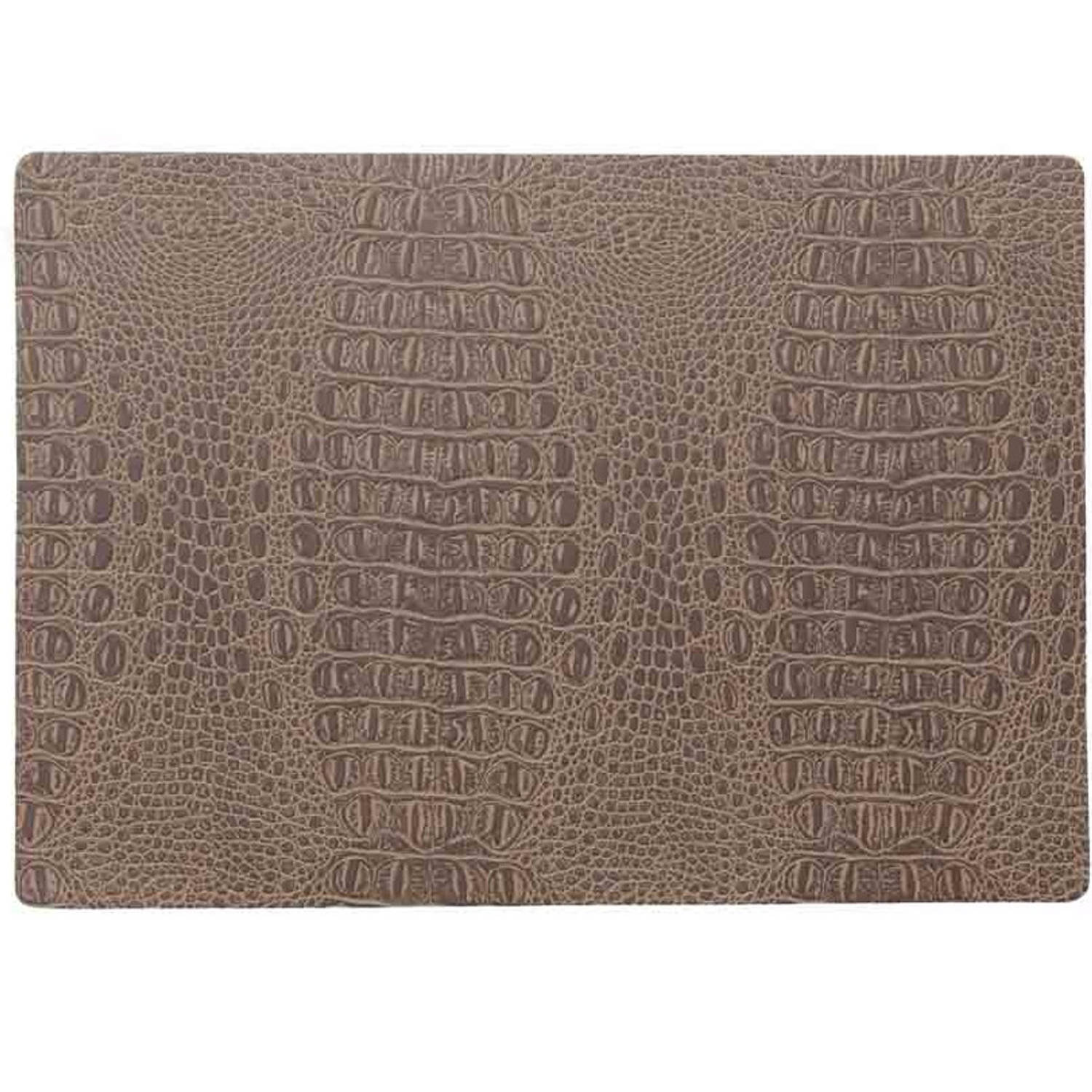 Stevige luxe Tafel placemats Coko bruin 30 x 43 cm - Placemats