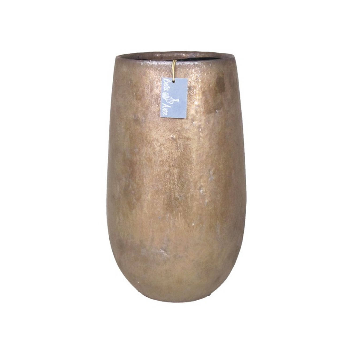 Bloemenvaas/vazen van keramiek in het misty brons D21 en H36.5 cm - Vazen