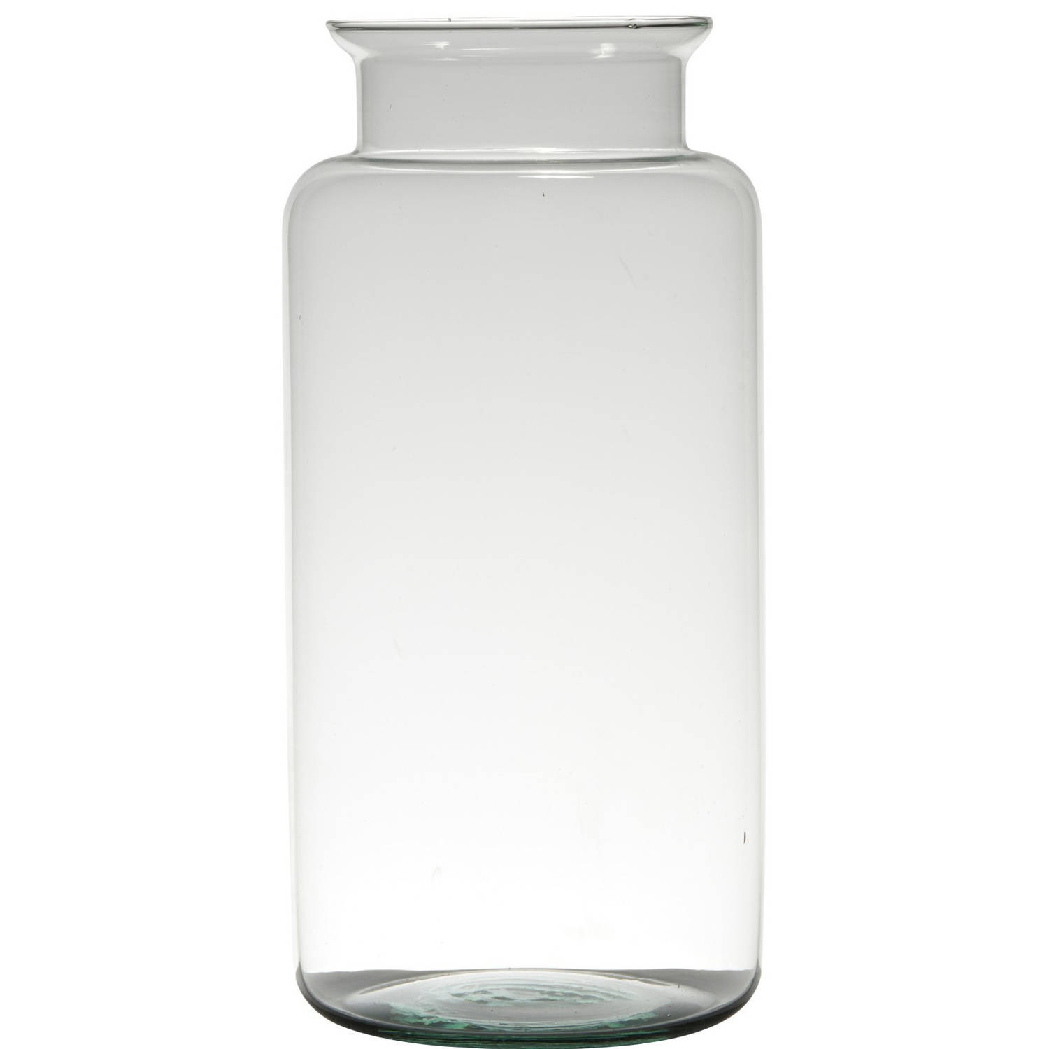 Bloemenvaas van gerecycled glas met hoogte 35 cm en diameter 17 cm - Melkbus vazen