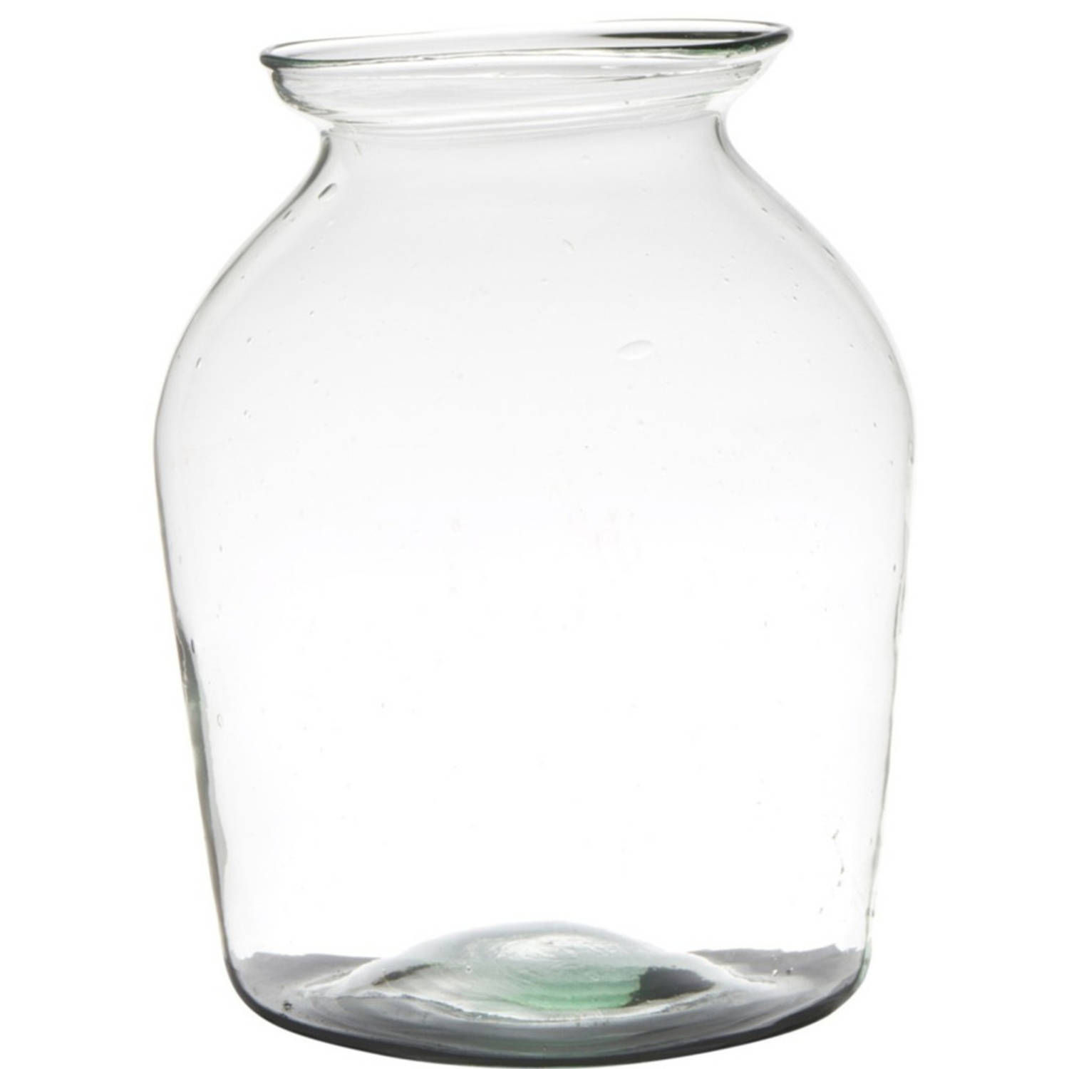 Bloemenvaas Van Gerecycled Glas Met Hoogte 26 Cm En Diameter 18 Cm Glazen Transparante Vazen