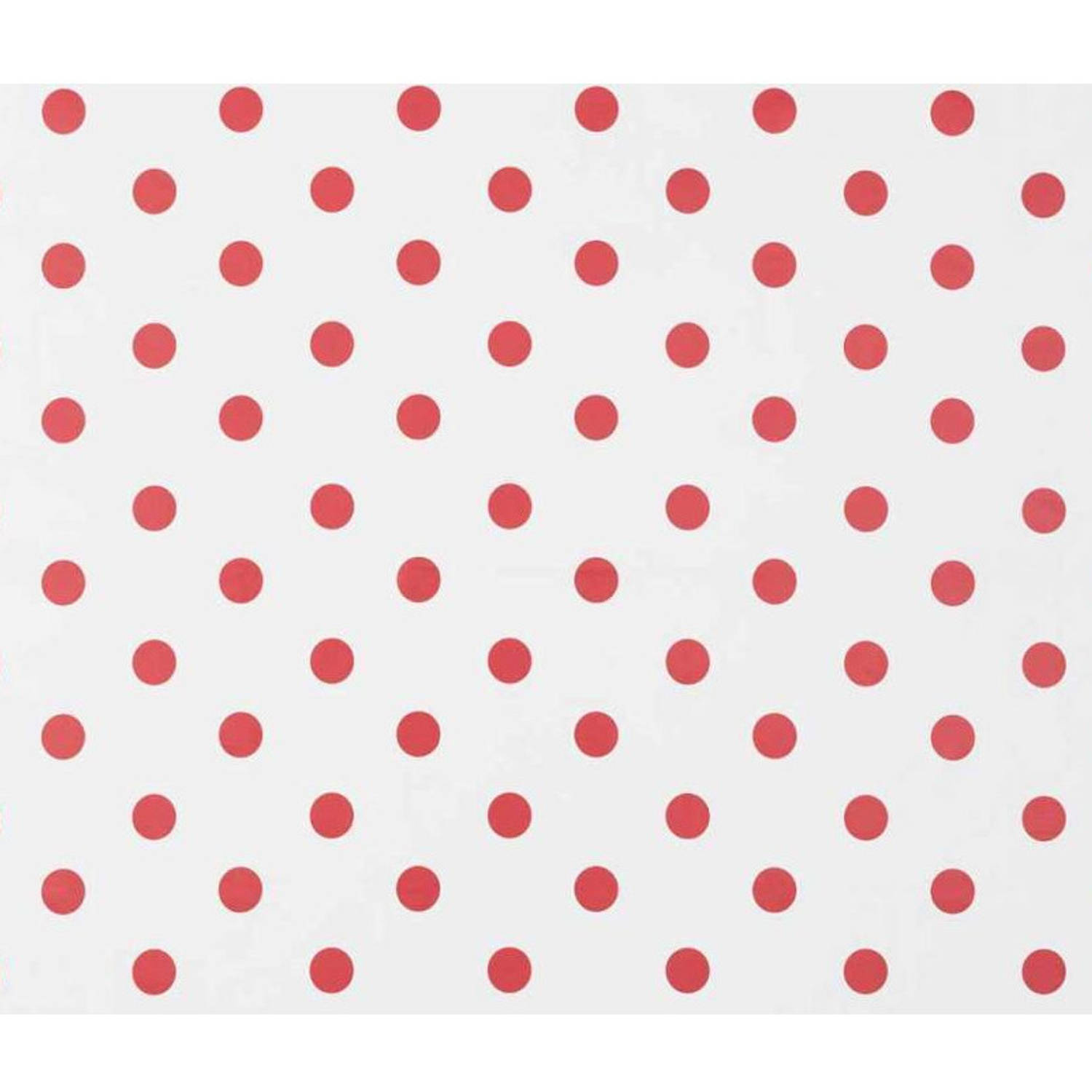 Tafelzeil/tafelkleed wit met rode stippen x - Tafelzeilen |