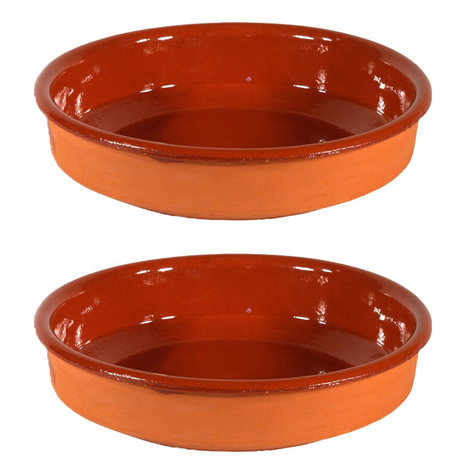2x Terracotta tapas borden/schalen 26 cm - Snack en tapasschalen